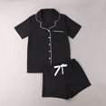thumbnail image 3 of Ensemble de Pyjama d'Été pour Femme Manches Courtes Haut de Nuit+pantalon Tenue d'Intérieur Vêtement de Nuit, 3 of 7
