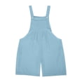 thumbnail image 2 of Wdgfv Girls Overall Shorts Kids Summer Casual Adjustable Strap Rompers Light Blue 4-5 Years, 2 of 7