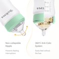 thumbnail image 4 of Yooforea Silicone Coated Glass Baby Bottle, 0M+ Slow Flow Nipple I Anti-Colic, Wide Neck, Stable Base I Medical-Grade Silicone Coating Shatter Protection, BPA BPS PVC Free (2 Pack, 90 ML/3OZ-Tea), 4 of 5