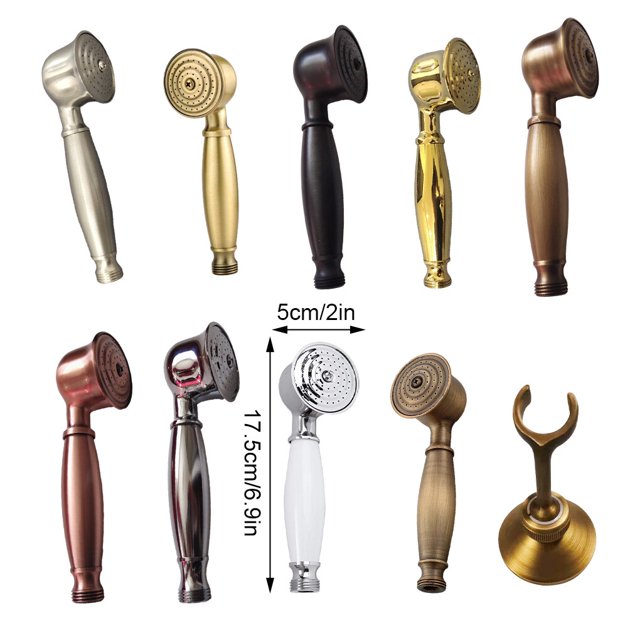 pitrice Pomme de Douche Rétro pour Salle de Bain à Main, Pulvérisateur de Robinet Portable, Haute Pression, Résistant à l'Usure, Support de Douchette à Main, Bronze Antique