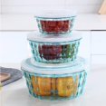 thumbnail image 2 of SIfdSeng Snack Tray 3 Fruit Box Fruit Containers with Tureen Bowl Clear Container Container Sealed Container Cereal Oatmeal Food Box Zero-Waste Plastic Snack Containers with Lids, 2 of 9