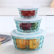 3 Fruit Fruit Containers With Tureen Bowl Clear Food Prep Containers Storage Container 22x10 Inches Flour Jar Glass Storage Containers with Lids Divided Glass Food Storage Containers