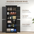 thumbnail image 4 of HOMCOM Freestanding 4 Door Kitchen Pantry Cabinet with Shelves Black, 4 of 9