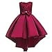 thumbnail image 3 of Robes Tutu Haute Basse pour Filles, Robe de Princesse pour Enfants, Robe de Demoiselle d'Honneur, Robe de Fête de Mariage, Robe de Communion pour Petites et Grandes Filles, Robe de Soirée Formelle, Robe de Bal, Rouge Vin 11-12 Ans, 3 of 4
