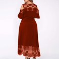 thumbnail image 3 of CHUANK Summer Plus Size Maxi Dresses For Wedding Guest Lace Stitching Dress Cold Shoulder Long Dresses Short Sleeve, 3 of 6