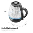 thumbnail image 3 of Chefman Fast Boil 1.7L Electric Glass Kettle w/ Tea Infuser, Removable Lid - Black, New, 3 of 9