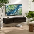 thumbnail image 2 of HOMCOM Meuble Télé Flottant avec Rangement pour Téléviseurs de 45, 55, 65 Po, Noir, 2 of 10