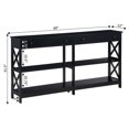 thumbnail image 4 of Convenience Concepts Oxford 60" 2 Drawer Console Table with Shelves, Black, 4 of 6