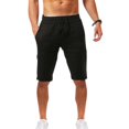 thumbnail image 2 of Men‘S Summer Casual And Fashionable Solid Cotton And Linen Shorts, 2 of 3