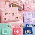 thumbnail image 2 of Cute Cartoon Printing Laptop Briefcase Portable Tote Bag For Student Book Storage Bag Handbag 03, 2 of 6
