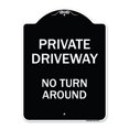 thumbnail image 1 of SignMission A-DES-BW-1824-9927 18 x 24 Po Signe de la Série Designer - Allée Privée Pas de Tourner Autour & 44; Noir & Blanc, 1 of 1
