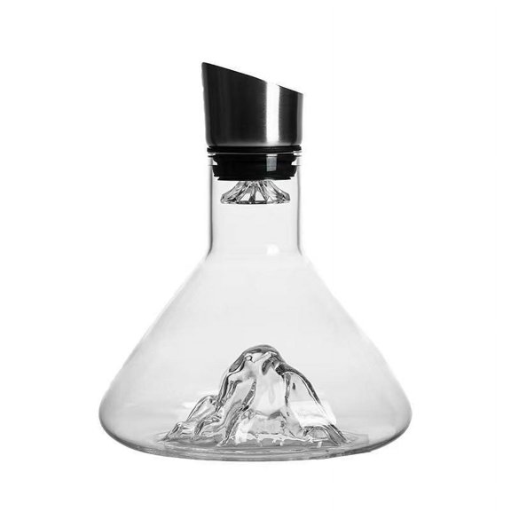 Verre à Vin Rouge, Carafe à Vin Iceberg en Cristal, Filtre à Vin Rouge, Distributeur de Vin Réveil, Verre à Vin en Acier Inoxydable
