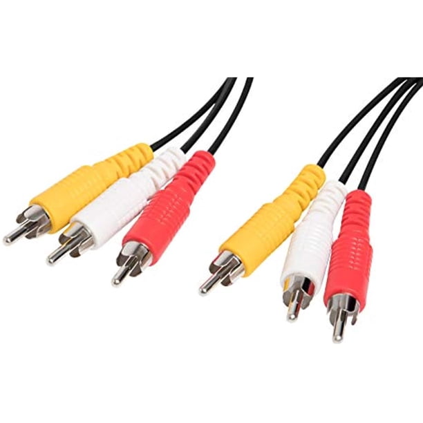 SatelliteSale 3 Male to 3 Male RCA Audio Video AV Composite Cable