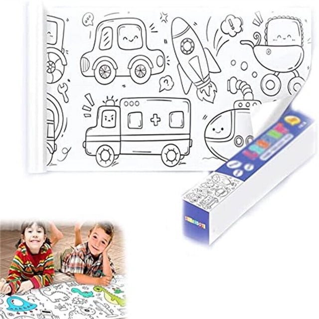 Children‘S Drawing Roll Diy Sticky Color Filling Paper Children‘S Graffiti Scroll Early Educational Toys