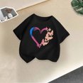 thumbnail image 1 of Rbaofujie Hauts Décontractés pour Filles Col Ras du Cou Manches Courtes T-Shirts Tenues Mode 2025 Printemps Été Chemises, 1 of 5
