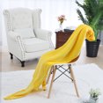 thumbnail image 3 of PiccoCasa 1 Pcs Home Warm Soft Microplush Fleece Solid Throw Blanket Yellow 59" x 78", 3 of 10