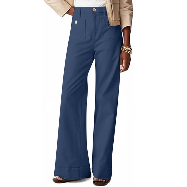 Weiqiqre Jeans for Womens Fall Fashion 2024 Mid Waisted Ripped Stretch Button Straight Full Length Pants On Sale