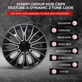 thumbnail image 3 of Wheel Cover Kit, 14 Inch Hubcaps Set of 4 Automotive Hub Caps with Universal Snap-On Retention Rings, 2-Tone ABS Plastic Black and Silver Rim Covers for All Makes, Models (SG-5086-DP-14), 3 of 7
