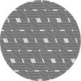 thumbnail image 1 of Ahgly Company Tapis d'Intérieur Ronds de Style Transitionnel Lavables à la Machine, Noir Charbon, 4 Pieds Rond, 1 of 7