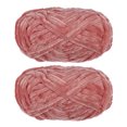 thumbnail image 1 of Unique Bargains 2 Pelotes Fil Velours Fil Chenille 87,49 Verges Polyester Fil Doux pour Couverture 2 Pcs Rose Foncé, 1 of 7