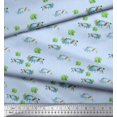 thumbnail image 2 of Soimoi Blue Velvet Fabric Tree & Rhinoceros Animal Print Fabric by the Yard 58 Inch Wide, 2 of 5