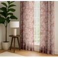 thumbnail image 4 of Vargottam Cotton Curtains for Windows - 3-in-1 Rod Pocket/Back Tab Short Window Drapes - Light Filtering Cotton Panels - Set of 2, 52"x63" - Leaves Pattern (Orange), 4 of 8