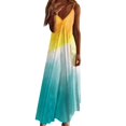 thumbnail image 2 of Hot6sl Économies d'Été Liquidation Camisole Sans Manches Robe Col en V, Robe Sans Manches Mode pour Femmes Bretelles Imprimées, Robe Femme/jaune, TG, 2 of 7