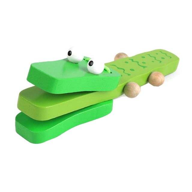 W-178 Childrens Musical Instrument Castanets Shape Wooden Percussion For Early Education Learning Fun