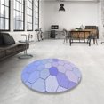 thumbnail image 4 of Ahgly Tapis d'Intérieur Lavable en Machine Carré Transitionnel Bleu Ange Bleu, 6 Pieds Carré, 4 of 7