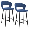 thumbnail image 2 of Ensemble de deux tabourets de comptoir modernes – bleu, 2 of 7