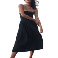 thumbnail image 1 of Women Midi Dress Summer Strapless Patchwork Solid Color Dress, 1 of 6