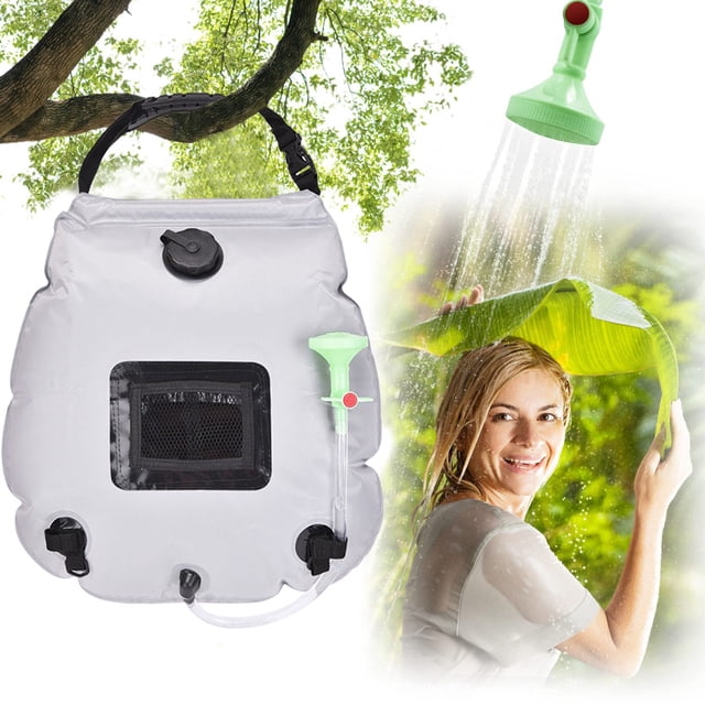 Meitianfacai Solar Shower Bag 20L Large Capacity Water Storage Bath Accessory For Outdoor Camping, Gray