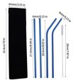 thumbnail image 3 of Meitianfacai 304 Color Metal Stainless Steel Straws Portable Set Reusable Bar Drinks Milk Tea Straws 5pc, 3 of 4