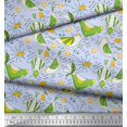 thumbnail image 3 of Soimoi Moss Georgette Fabric Floral & Bird Cartoon Printed Craft Fabric by The Yard 42 Inch Wide, 3 of 3