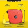 thumbnail image 2 of ReelWorks Mountable Retractable Extension Cord Reel - 14AWG x 40' ft, 3 Grounded Outlets, Max 15A, 2 of 5