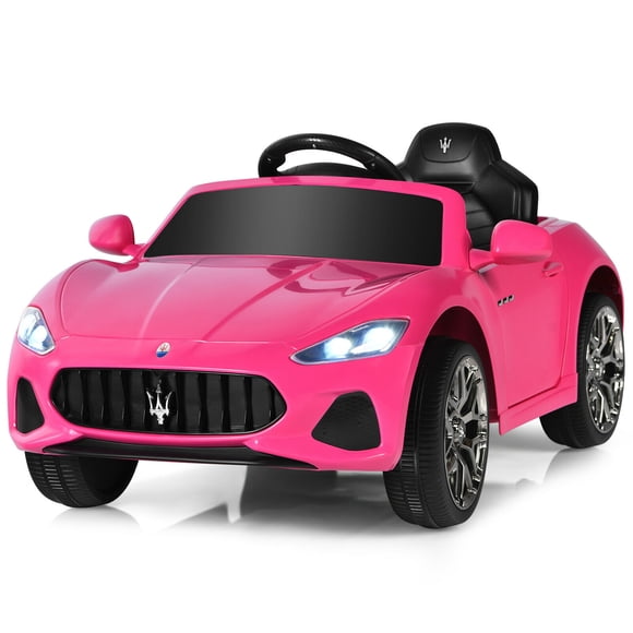Gymax Voiture Électrique 12 V pour Enfants Maserati GranCabrio sous Licence avec Télécommande et Lumières Rose