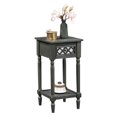 thumbnail image 3 of French Country Khloe Deluxe One-Drawer Accent Table with Shelf in Gray Wood, 3 of 8