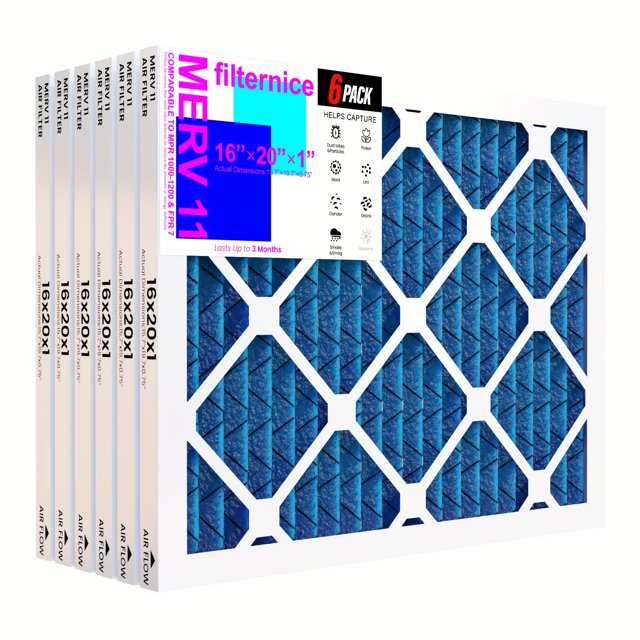 (6 Pack) 16 X 20 X 1 Inches Electrostatic Furnace Ac Air Filter Merv8 Merv11 Merv13