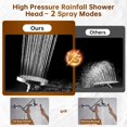 thumbnail image 3 of BRIGHT SHOWERS Rain Shower Head with Handheld Spray Built-in Power Wash, High Pressure Dual Shower Head with Height Adjustable Extension Arm, 3-Way Diverter, 9 Settings Handheld, 69” Long Hose, Chrome, 3 of 5
