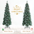 thumbnail image 4 of Patiojoy 6ft Pre-lit Artificial Christmas Tree Slim Artificial Xmas Tree w/ 300 Replaceable LED Lights & 618 Branch Tips, 4 of 10