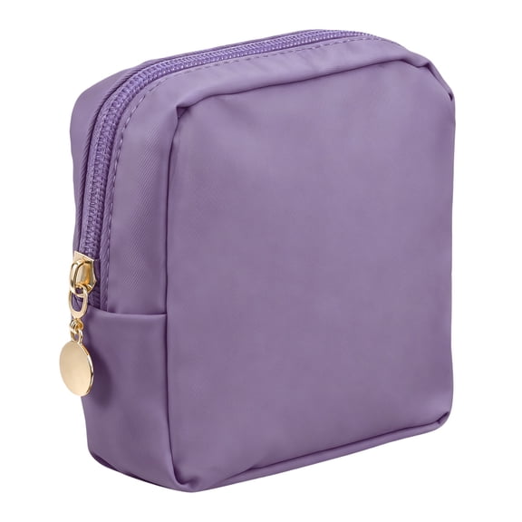 Uxcell Sacs de Maquillage en Polyester Petite Pochette Cosmétique Mignonne avec Fermeture Éclair, Violet Foncé