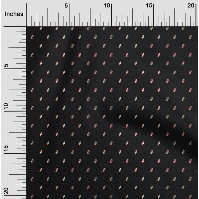 oneOone Viscose Chiffon Fabric Cartoon Dog Print Fabric BTY 42 Inch Wide