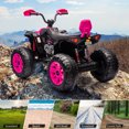 thumbnail image 4 of 24V 2-Seater Kids Electric ATV Ride-On – Pink, Dual 500W Motors, 4-Wheeler, wireless Audio, USB, LED Headlights, Music, Spring Suspension, High/Low Speed, For Boys & Girls Ages 3-8, Pink, 4 of 7