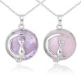 thumbnail image 3 of Women Necklace Cat on Moon Crystal Suspension Pendants Hardshell Charms, 3 of 6