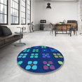thumbnail image 4 of Ahgly Company Tapis d'Intérieur Lavable en Machine Carré Transitionnel Bleu Lierre, 8 Pieds Carré, 4 of 7