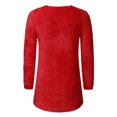thumbnail image 3 of Innerwin Hauts Tricotés Manches Longues Pull Femme Vêtements de Détente Col Rond Tunique Ample Blouse Rouge TTP, 3 of 6