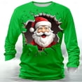 thumbnail image 3 of RXMEKW Haut à Manches Longues à Col Rond avec Imprimé de Noël pour Hommes, Chemise Décontractée en Polyester, Vert Taille g, 3 of 3