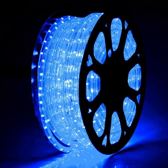 DELight 150Ft Rope Light 1620 LED Waterproof String Lighting Outdoor Indoor Flexible 2 Wire for Bedroom Haunted House Patio Roof Landscape Decoration Blue