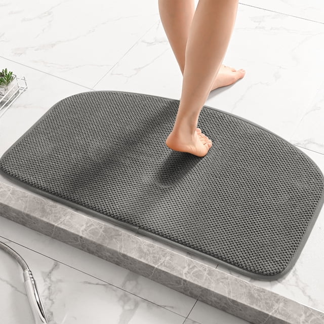 -Dry Bathroom Entrance Mat - Non-Slip Shower Rug Water Absorbent Floor Mat For Home Solid Color Great For Toilet Washroom