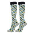 thumbnail image 2 of Bas de Compression 20-30 mmHg Longueur Genou Bas de Randonnée Sport Bas de Compression Sport Longueur Chaussettes de Cyclisme pour Course Unisexe Cyclisme, Gris Noir, Carreaux, P/M, 2 of 8